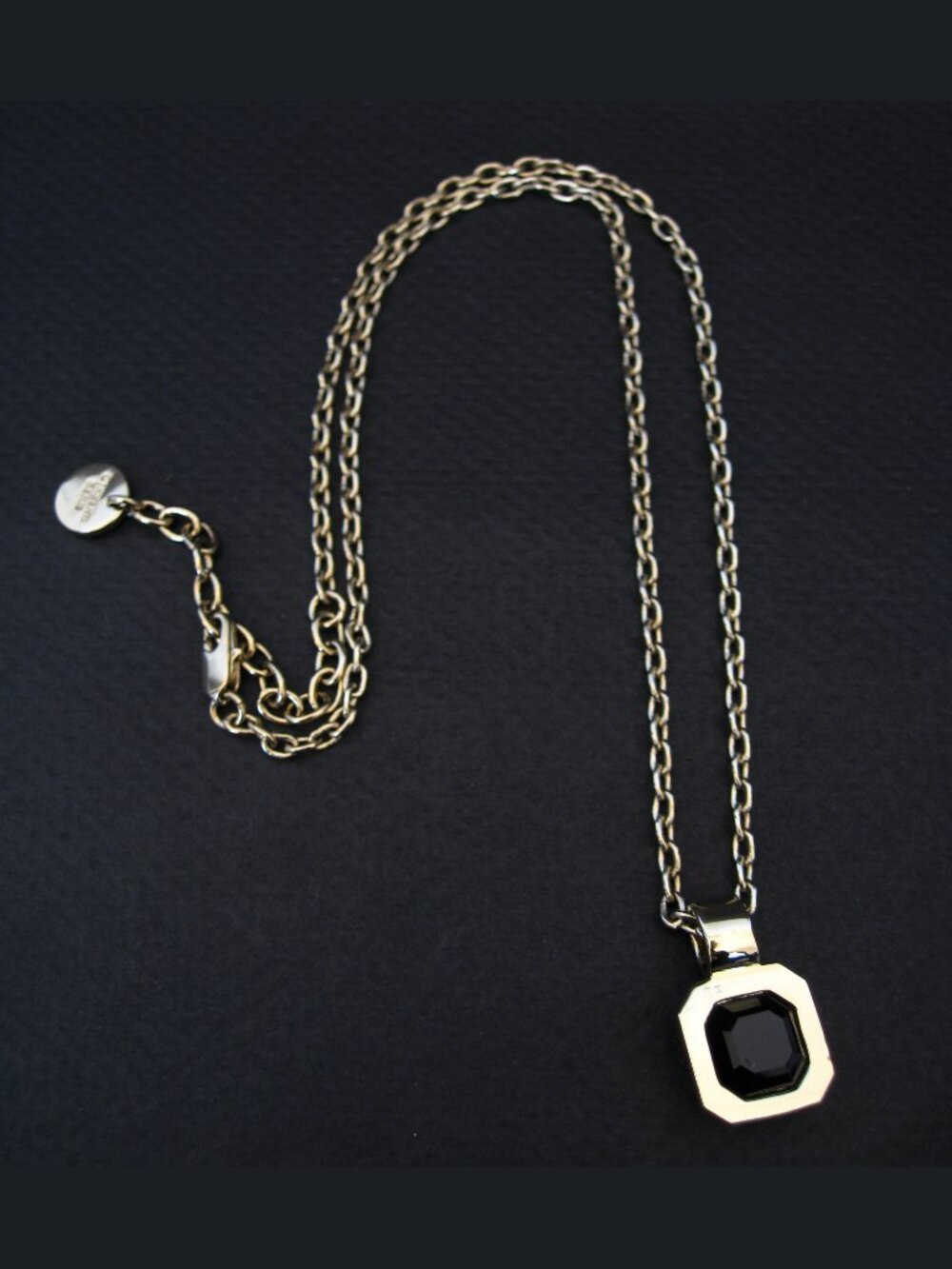 Dyrberg/Kern Mirren Swarovski crystal necklace gold onyx black